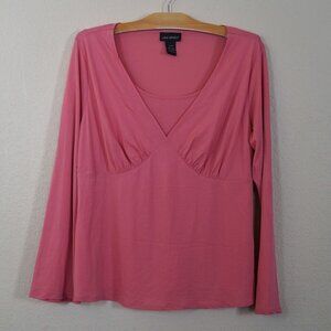 Lane Bryant Baby Doll Long Sleeve Top Ballet Y2k 14/16 1X Semi Sheer Fairy